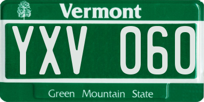 VT license plate YXV060