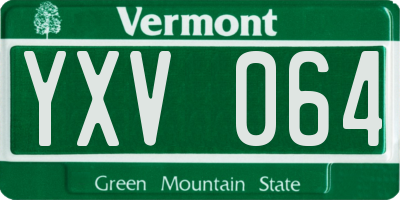 VT license plate YXV064