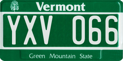 VT license plate YXV066
