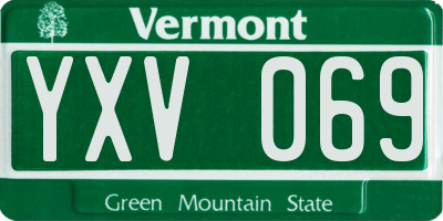 VT license plate YXV069