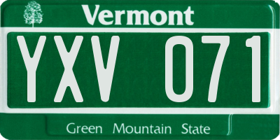 VT license plate YXV071