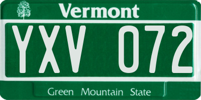 VT license plate YXV072