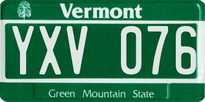 VT license plate YXV076