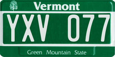 VT license plate YXV077