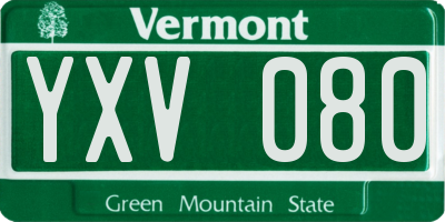 VT license plate YXV080