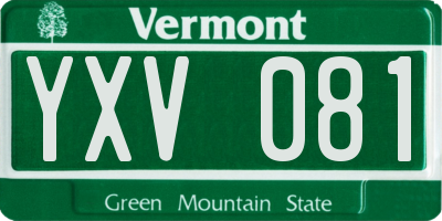 VT license plate YXV081