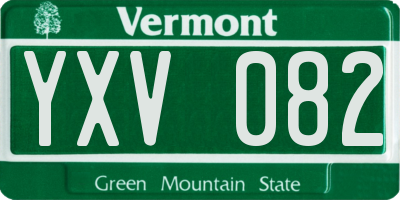 VT license plate YXV082