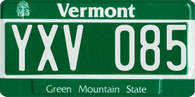 VT license plate YXV085