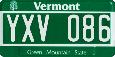 VT license plate YXV086