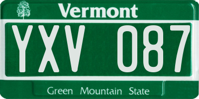 VT license plate YXV087