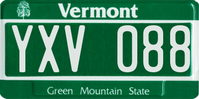 VT license plate YXV088