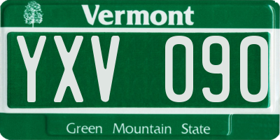 VT license plate YXV090