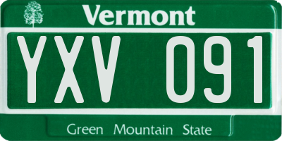 VT license plate YXV091