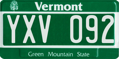 VT license plate YXV092