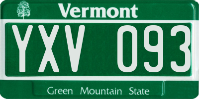 VT license plate YXV093