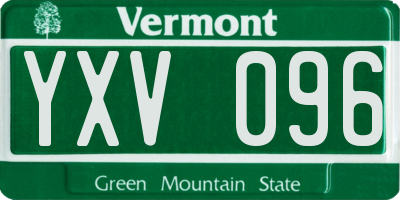 VT license plate YXV096