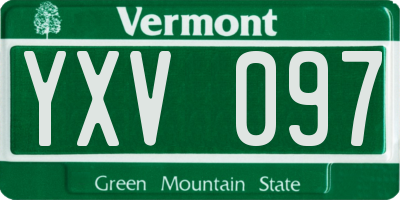 VT license plate YXV097