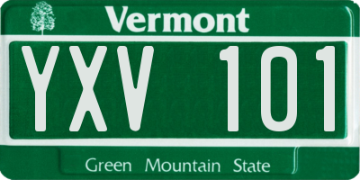 VT license plate YXV101