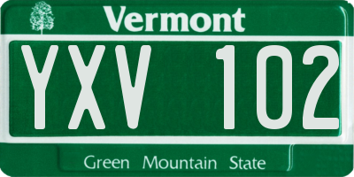 VT license plate YXV102