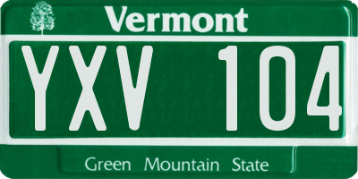VT license plate YXV104