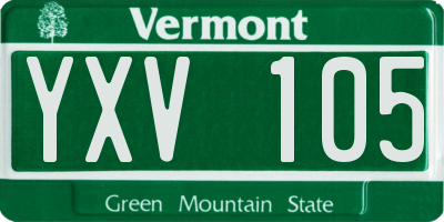 VT license plate YXV105