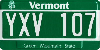 VT license plate YXV107
