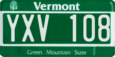 VT license plate YXV108