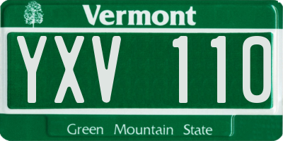 VT license plate YXV110