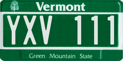 VT license plate YXV111