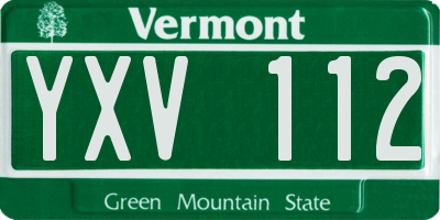 VT license plate YXV112