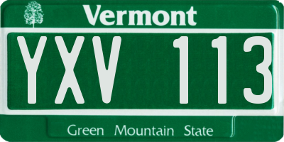 VT license plate YXV113