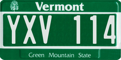 VT license plate YXV114