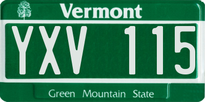 VT license plate YXV115