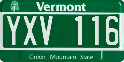 VT license plate YXV116