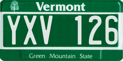 VT license plate YXV126
