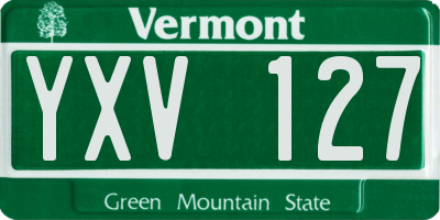 VT license plate YXV127