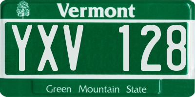 VT license plate YXV128