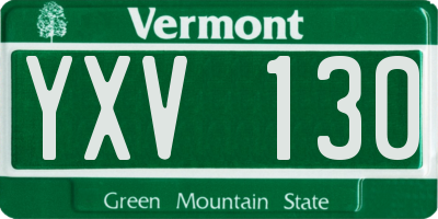 VT license plate YXV130