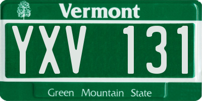 VT license plate YXV131