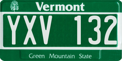 VT license plate YXV132