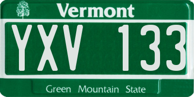 VT license plate YXV133