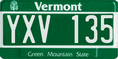 VT license plate YXV135