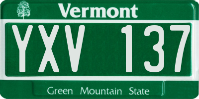 VT license plate YXV137