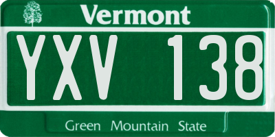 VT license plate YXV138