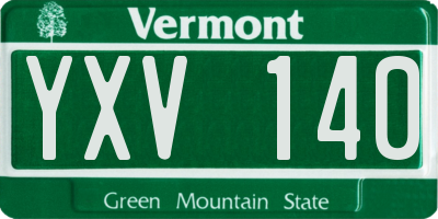 VT license plate YXV140