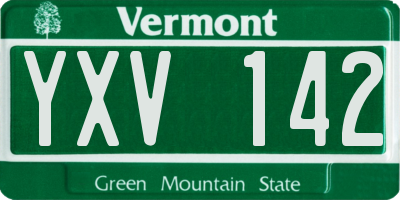 VT license plate YXV142