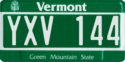 VT license plate YXV144