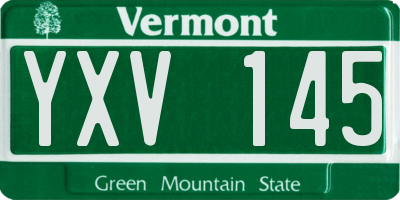 VT license plate YXV145
