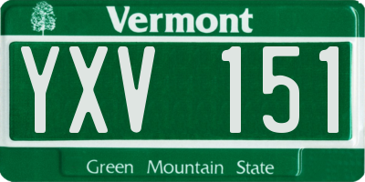 VT license plate YXV151