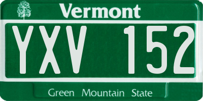 VT license plate YXV152